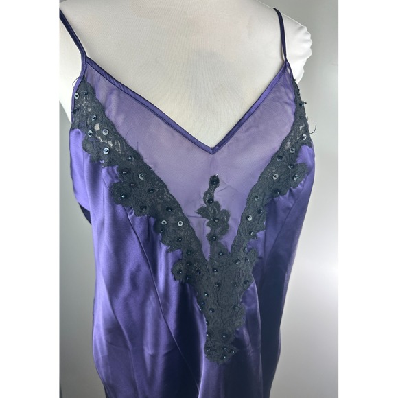 Cacique Satin Sleep Slip Dress Lingerie Chemise Purple Nighty Plus Size 18/20 - Picture 11 of 16